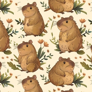 Capybara Coperta in pile di flanella 127 x 152,4 cm, simpatica coperta