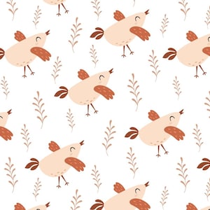 Tela de algodón con dibujos de pájaros abstractos de primavera, ideal para regalar (media yarda)