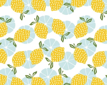 Summer Fruit Lemon Fresh Pattern Cartoon Cotton Fabric DIY Fabric GIFT-By Half Yard