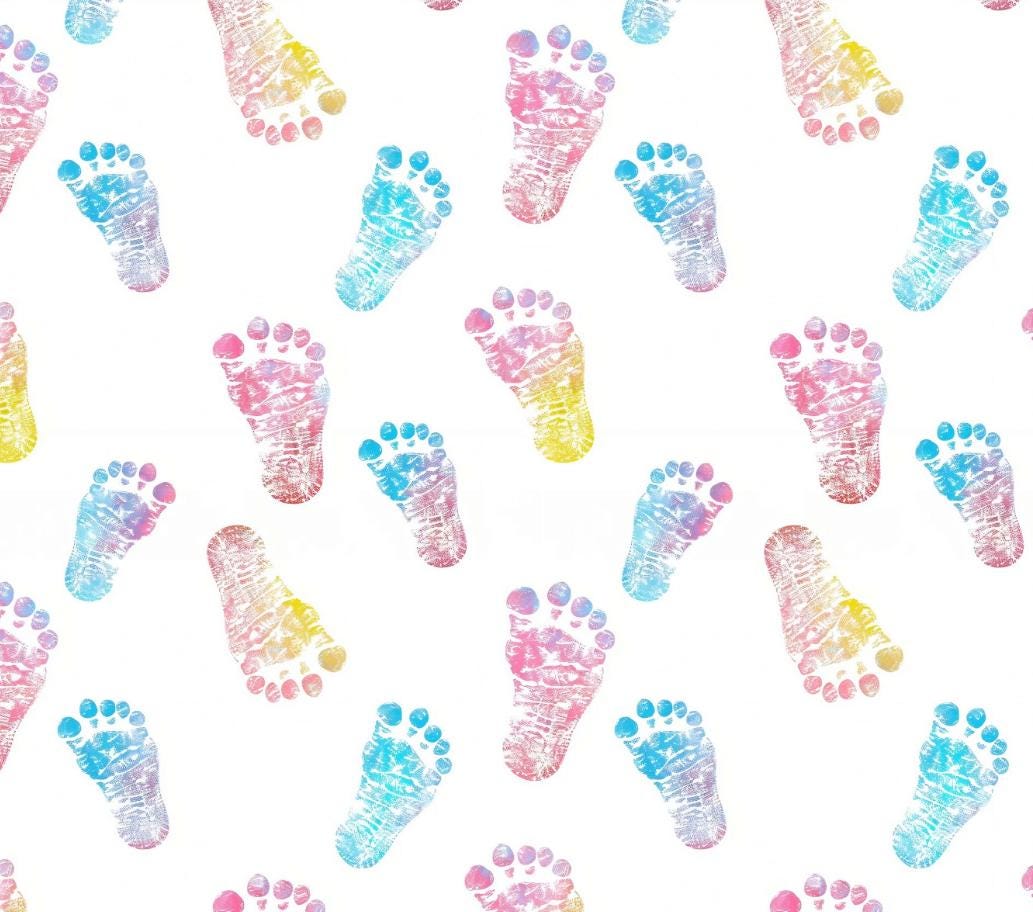 Colorful Cute Baby Footprint Pattern Pure Cotton Fabric Soft Cotton 
