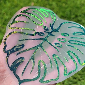 Inigo Monstera Leaf Suncatcher // Suncatcher Sticker, Monstera Sticker, Window Decal, Rainbow Maker, Rainbow Window Sticker