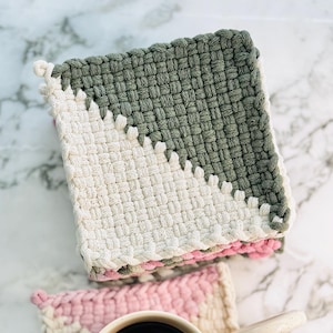 Potholder | Hot Pad | Coaster | Trivet | Handwoven | 100% Cotton | Housewarming Gift | Decor | Loomed Potholder | Chic Kitchen Textile |