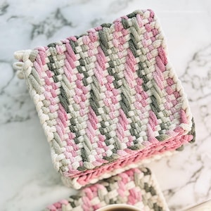 Potholder | Hot Pad | Coaster | Trivet | Handwoven | 100% Cotton | Housewarming Gift | Decor | Loomed Potholder | Chic Kitchen Textile |
