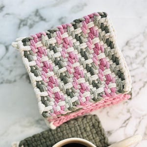 Potholder | Hot Pad | Coaster | Trivet | Handwoven | 100% Cotton | Housewarming Gift | Decor | Loomed Potholder | Chic Kitchen Textile |