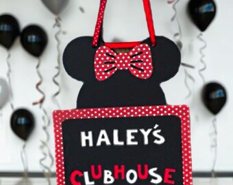 Personalized Minnie Mouse Party Sign, Birthday Decor