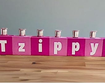 ÚLTIMO MINUTO Janucá Hanukkah-menorah-Hanukkah-judío-8 noches-velas-Hanukkah-menorah-regalo para niños-niña-anfitriona-menorahs personalizadas