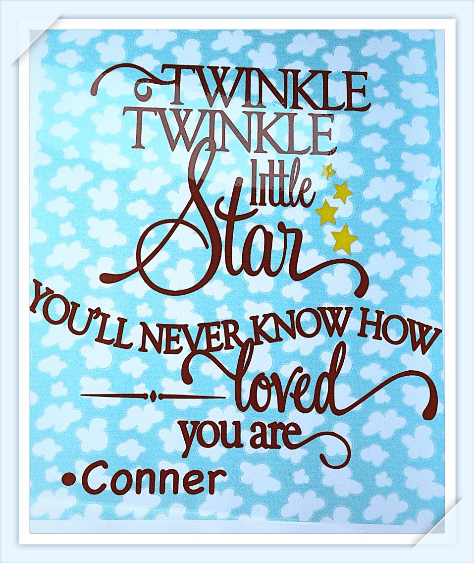 Twinkle Twinkle Little Star Personalized Nursery Art Decor Etsy