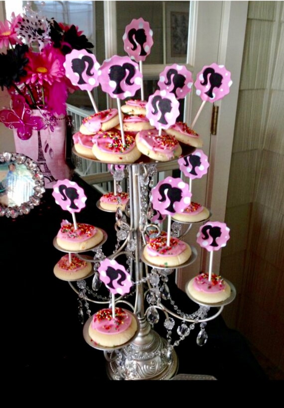 Glamour Girl Theme Cupcake Toppers Cake Toppers Barbie Look