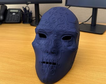 Dark Swirl Engraved Skull Mask Decorative Display Prop