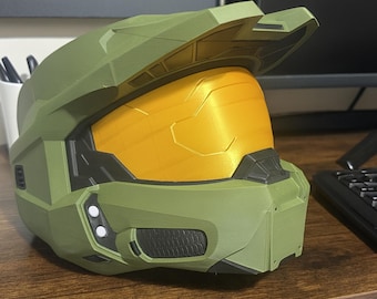 Spartan Style Armoured Helmet Display Prop for Desk or Shelf Decor