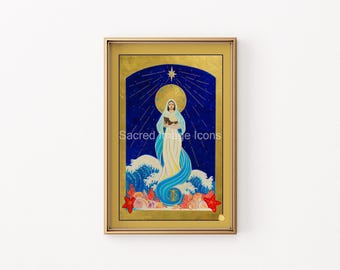 Our Lady Star of the Sea Icon Print | Sacred Image Icons