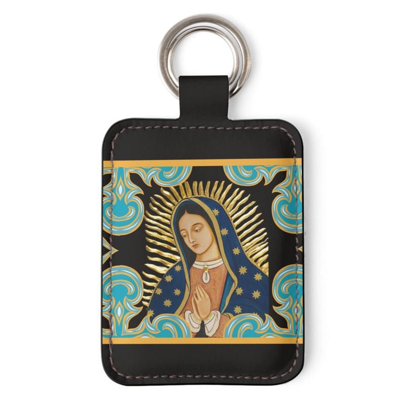 Our Lady of Guadalupe Genuine Leather Keyring | Sacred Image