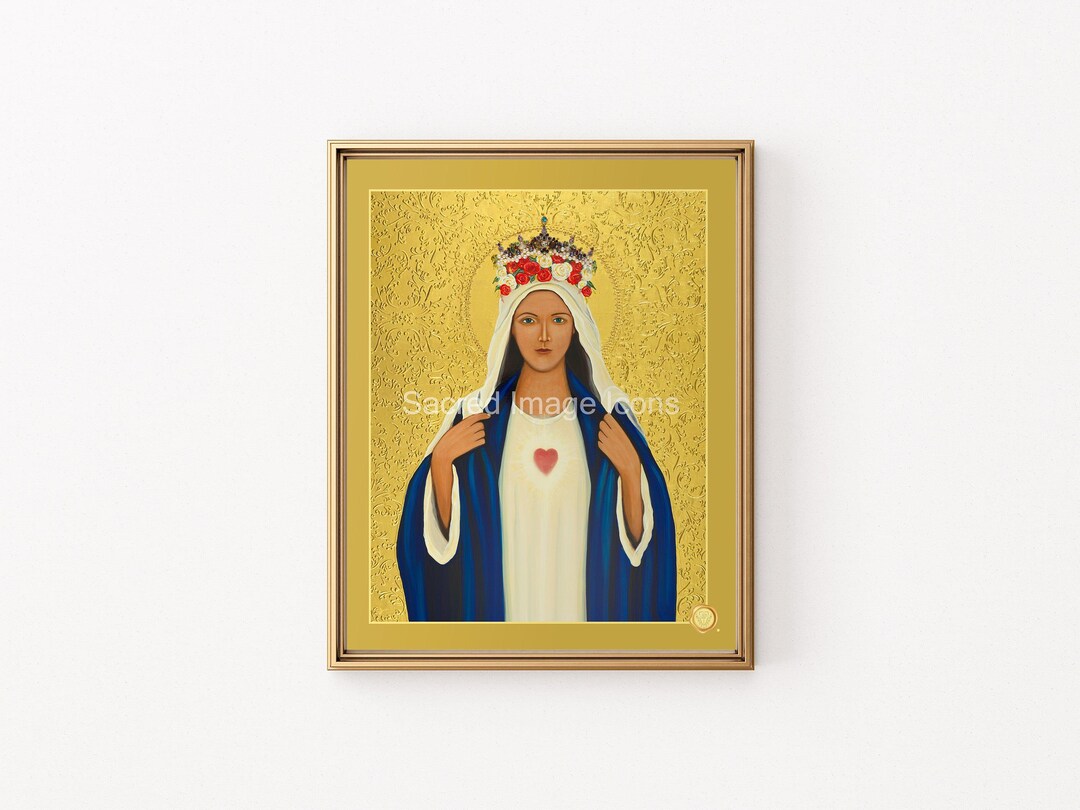 Immaculate Heart of Mary Print | Sacred Image Icons - Etsy
