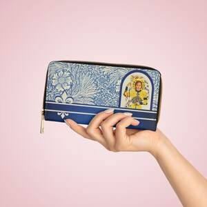 Joan of Arc Blue Zipper Wallet | Sacred Image Icons