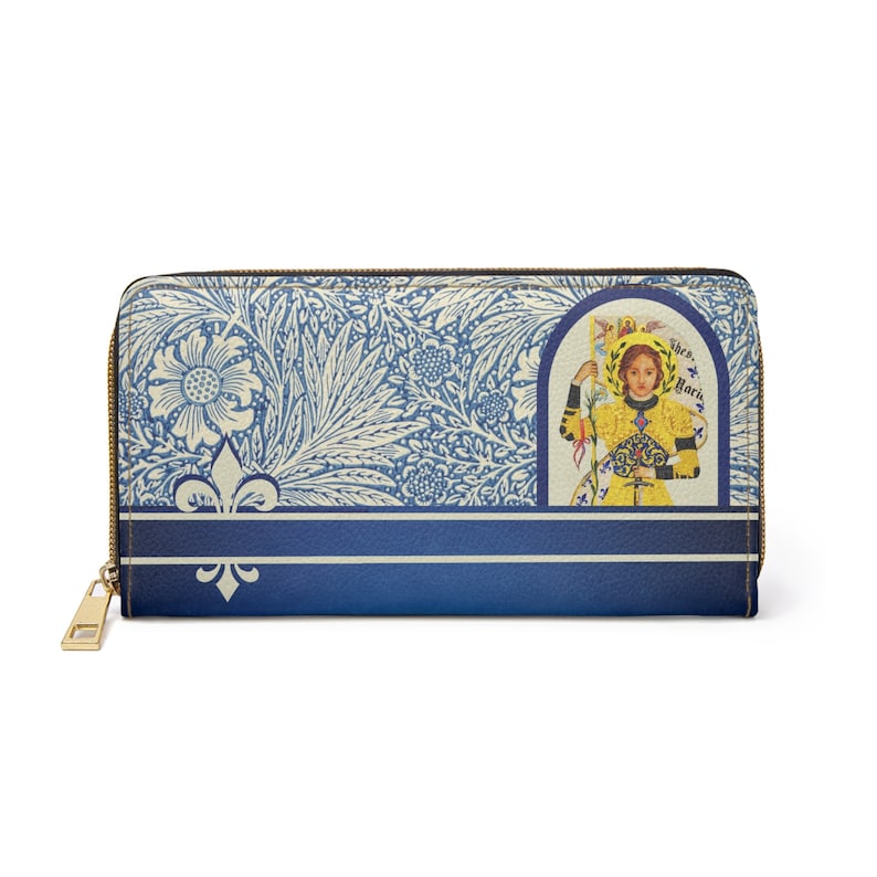 Joan of Arc Blue Zipper Wallet | Sacred Image Icons
