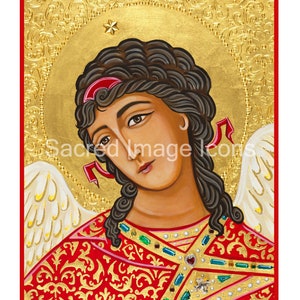 Guardian Angel Print - Dark Hair |  Sacred Image Icons