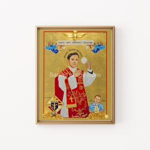 Blessed Michael McGivney Icon Print | CATHOLIC ICON PRINT | Knight of Columbus | Frame Ready Print | Religious Gift | Sacred Image Icons