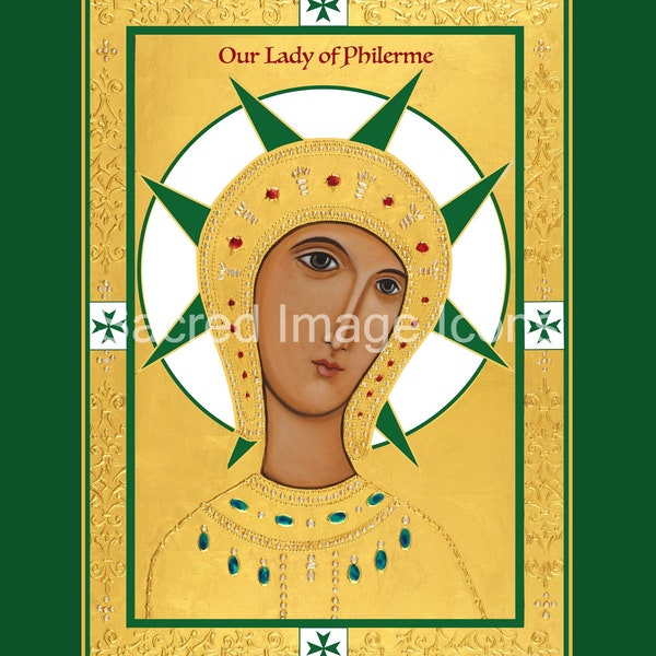 Our Lady of Philerme  - The Military and Hospitaller Order of St. Lazarus of Jerusalem - Print |  Sacred Image Icons