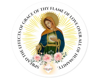 Flame of Love Round Stickers, Indoor\Outdoor |  Sacred Image Icons