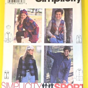 Vintage 1994 Simplicity 9147 Sewing Pattern, Unisex Junior Teen's Jacket Vest Hat, Size 12-14