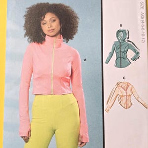 McCalls 8365 Pattern Ladies Zippered Jacket or Hoodie, Size 4-12, NEW UNCUT