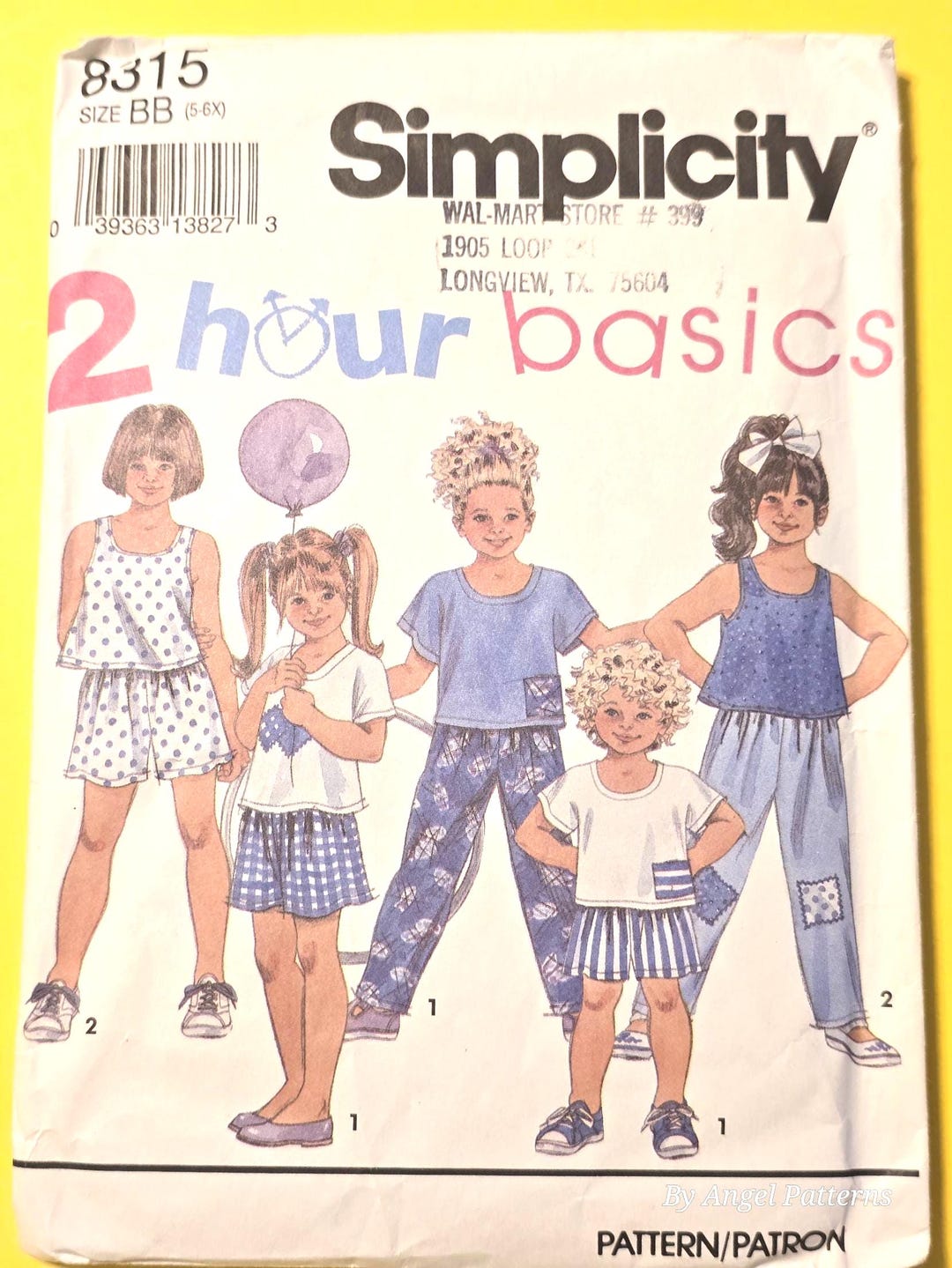 Vintage Simplicity 8315 Pattern, Girl's Pant, Top, Shorts. Cut to Size ...