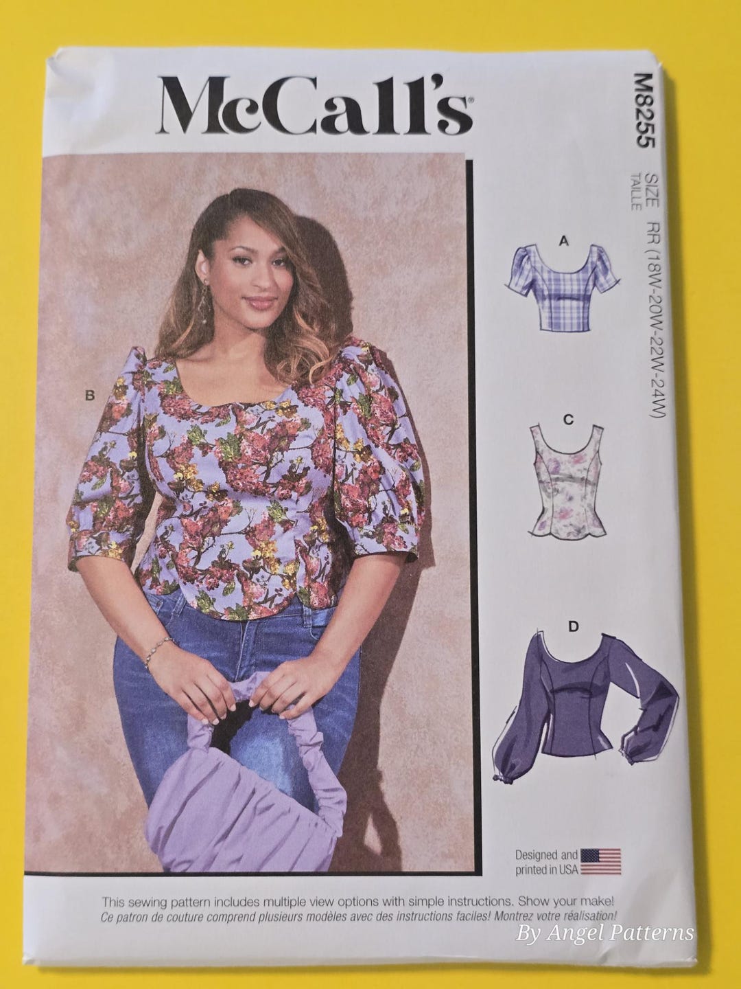 Mccalls 8255 Sewing Pattern, Plus Size Ladies Top, NEW UNCUT Sizes (18W ...