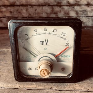 mV Meter | Industrial USSR Electrical Measuring Device | Microvoltmeter | Made In USSR | Steampunk Decor | Retro Voltmeter Style