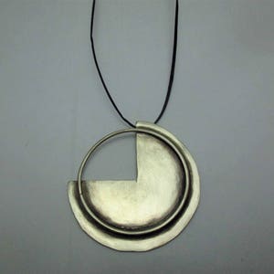 Circle pendant, Geometric jewelry, Bauhaus necklace, Clock pendant, Abstract necklace, Urban necklace, Adjustable necklace, All day Necklace
