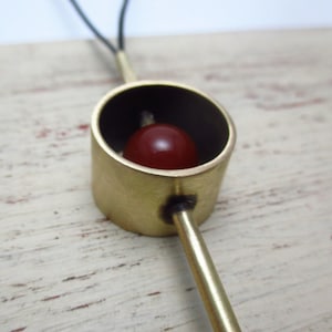 Brass tube necklace, Minimalist necklace, Gemstone necklace, Circle line necklace, Geometric necklace, Modern necklace, Adjustable necklace