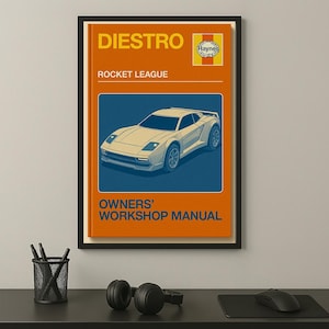 Rocket League Poster | Diestro | Haynes Manual Style | Digital Print | Rocket League Gift | Instant Download | Printable Art