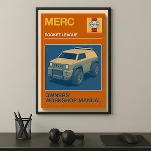 Rocket League Poster | Merc | Haynes Manual Style | Digital Print | Rocket League Gift | Instant Download | Printable Art