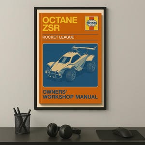 Rocket League Poster | Octane ZSR | Haynes Manual Style | Digital Print | Rocket League Gift | Instant Download | Printable Art