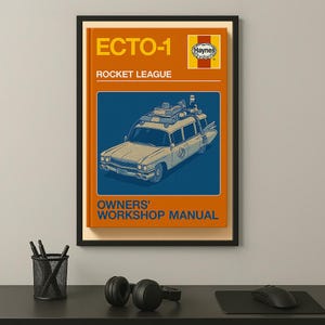 Rocket League Poster | Ecto-1 | Haynes Manual Style | Digital Print | Rocket League Gift | Instant Download | Printable Art