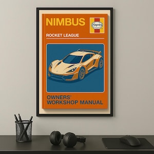 Rocket League Poster | Nimbus | Haynes Manual Style | Digital Print | Rocket League Gift | Instant Download | Printable Art