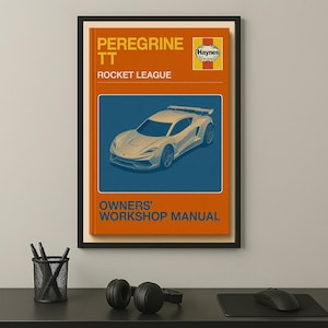 Rocket League Poster | Peregrine TT | Haynes Manual Style | Digital Print | Rocket League Gift | Instant Download | Printable Art