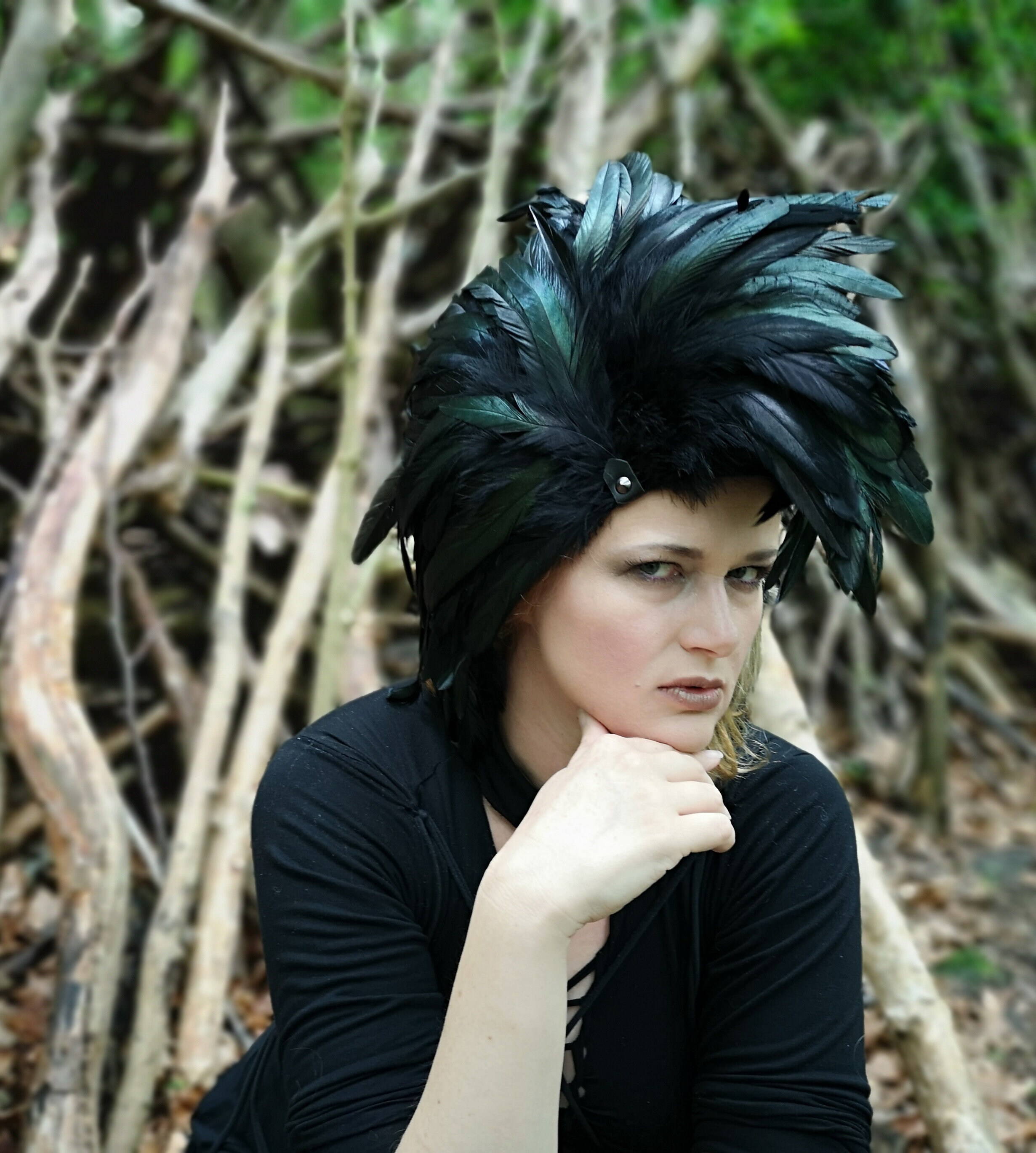 Black Feather Headdress / Punk 