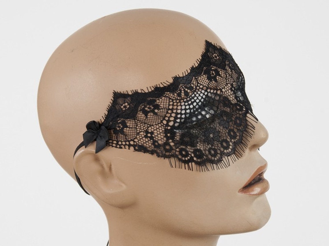 Lace Mask Black Eyelash Lace Veil Pseudo Blindfold - Etsy
