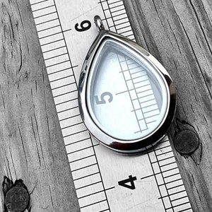 Stainless Steel 40mm Teardrop Magnetic Closure, Floating Charm Glass Locket, 316L Stainless Steel Memory Locket, Locket Pendant, Best Seller