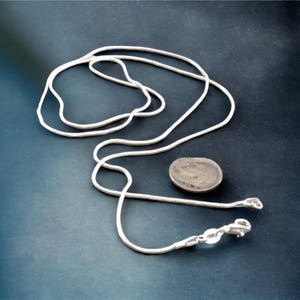 16 through 30 inch silver plated 1mm snake chain with Lobster Claw Clasp  - FAST SHIPPING