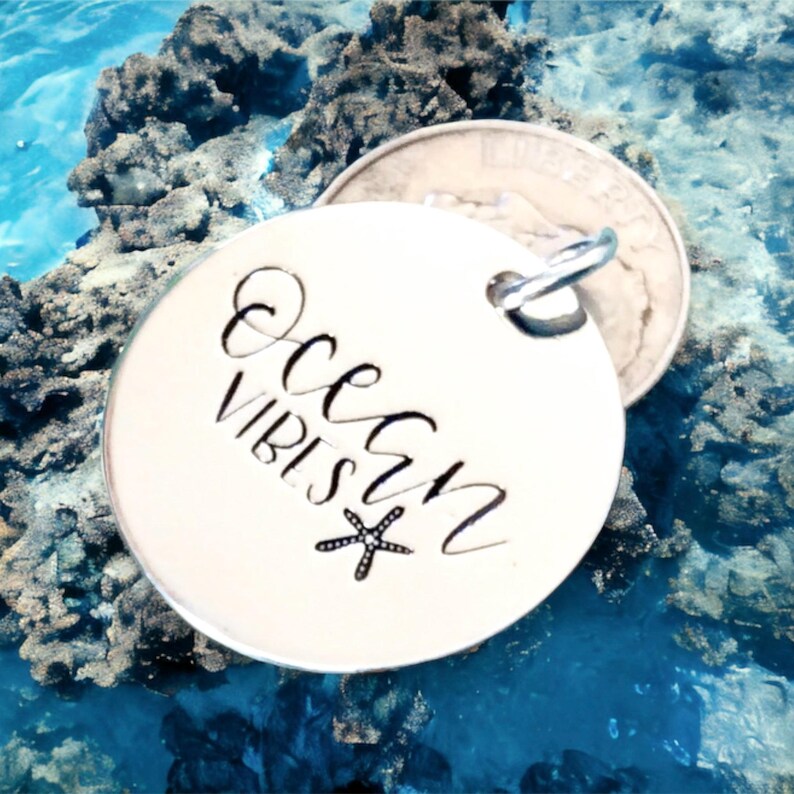 Ocean Vibes pendant, Silver plated necklaces, Starfish necklace, Beach Charm, Vacation jewelry image 5