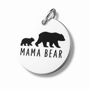 Mama Bear Pendant, Mama and Baby Bear, Silver plated necklace, Boho Jewelry, Mama Bear pendant, Mom Necklace, Mama Bear Charm