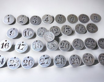 Cut out Number Charms 1-31, You choose, personalized charms, number pendants, stamped charms