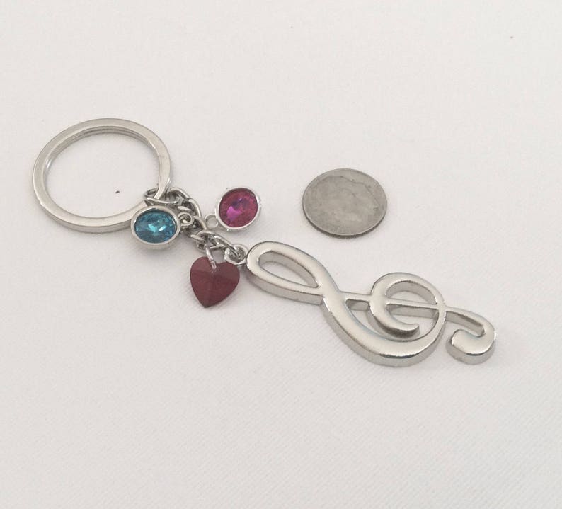 can personalize Musical note Silver keychains Musical gift keychain 3 Music lovers key ring