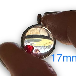 Stainless Steel Magnifying Curved Glass Locket, 17mm, 23mm and 28mm, 316L Screw Top Floating Charm Glass Locket, Pet Memory Locket image 8