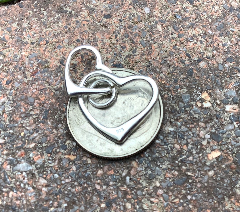 Romantic jewelry Sterling Silver double heart dangle Heart pendant FAST SHIPPING