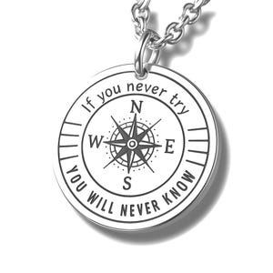 If You Never Try, You Will Never Know’ Word Charm Jewelry Making Pendant, 22mm