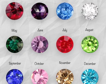 6mm Premium Crystal Rhinestone Birthstone Charm to add to your Order - Birthday Month Stone Crystals