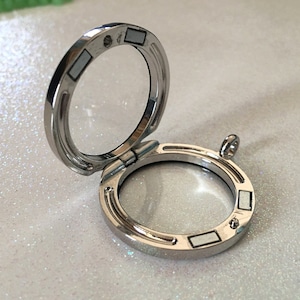 Stainless Steel 316L Magnetic Close 30mm Floating Charm Glass Locket,  Locket Charm add, Memory Locket, Locket Pendant, Best Seller