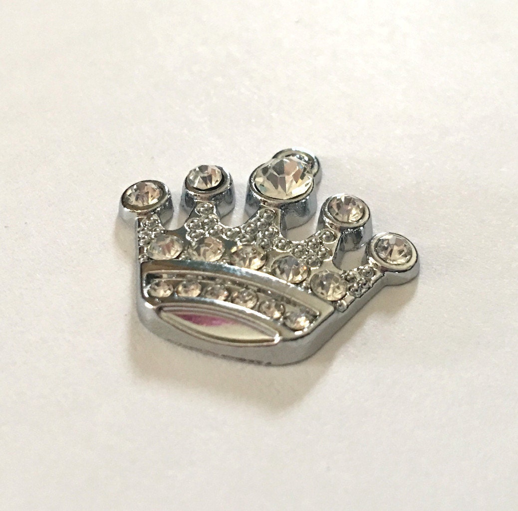 3 Rhinestone Studded Crown Pendants or Charms Sparkling | Etsy